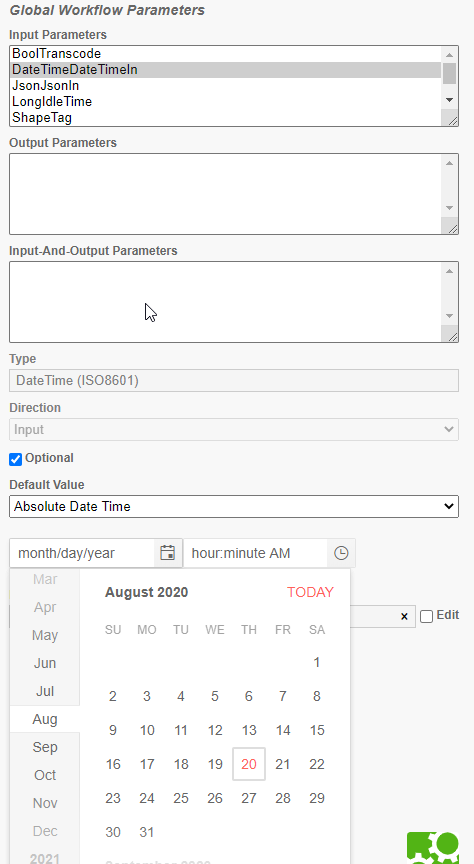 Specifying Default Values for Workflow Input Parameters