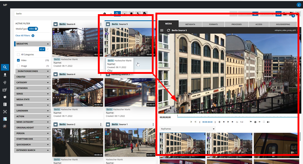 Click on the thumbnail to open up the Preview Panel.