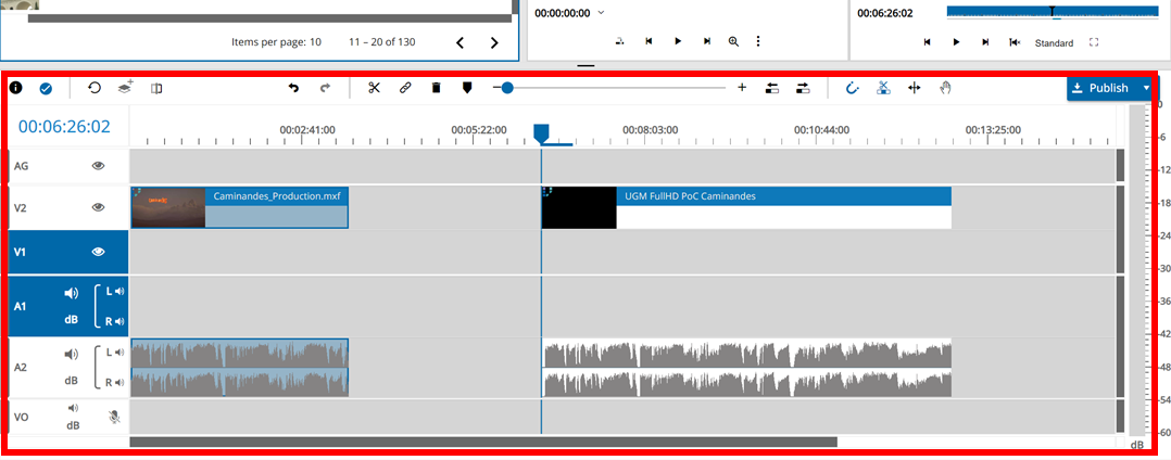 Timeline Area in VidiEditor