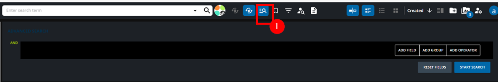 Toggling extended and advance search options