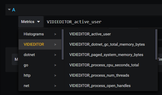 VidiEditor metrics