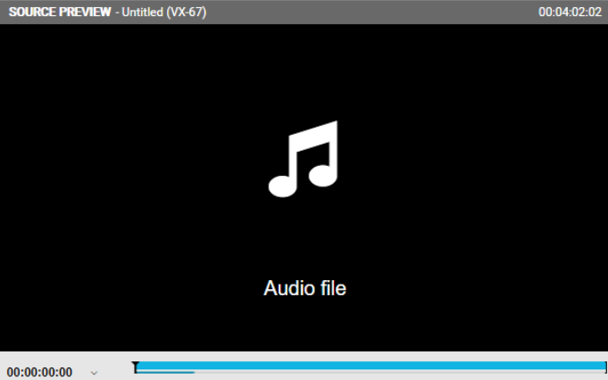 No audio displays the note icon in the player