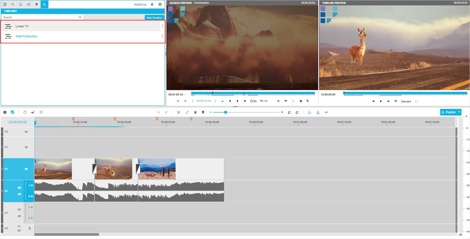 Switchingbetween timelines