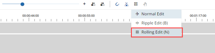 Switching to the rolling edit mode