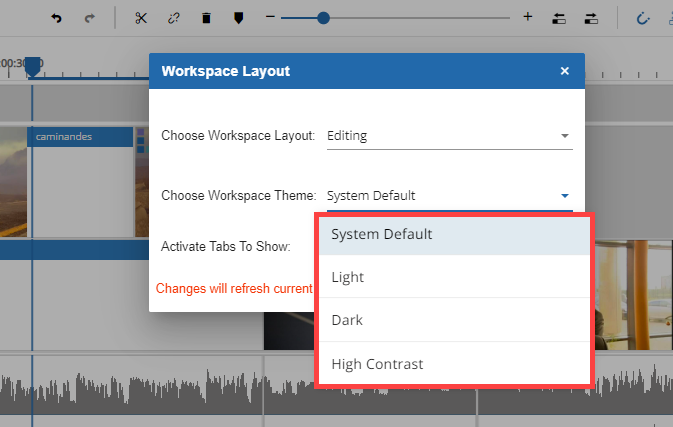Selecting layout color themes