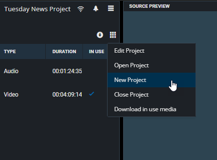 Creating a new project from the bin