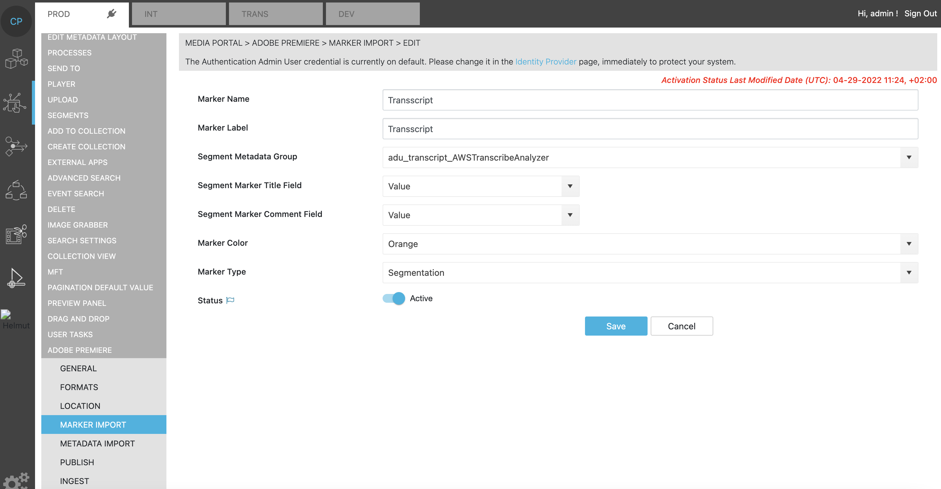 Configuring markers