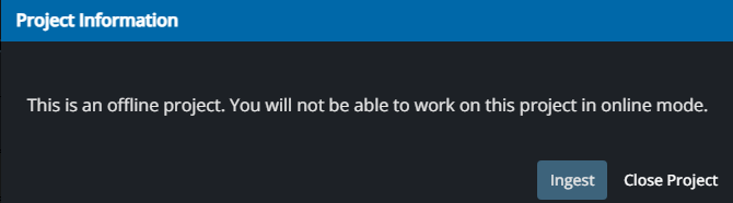User decision on offline projects when going online