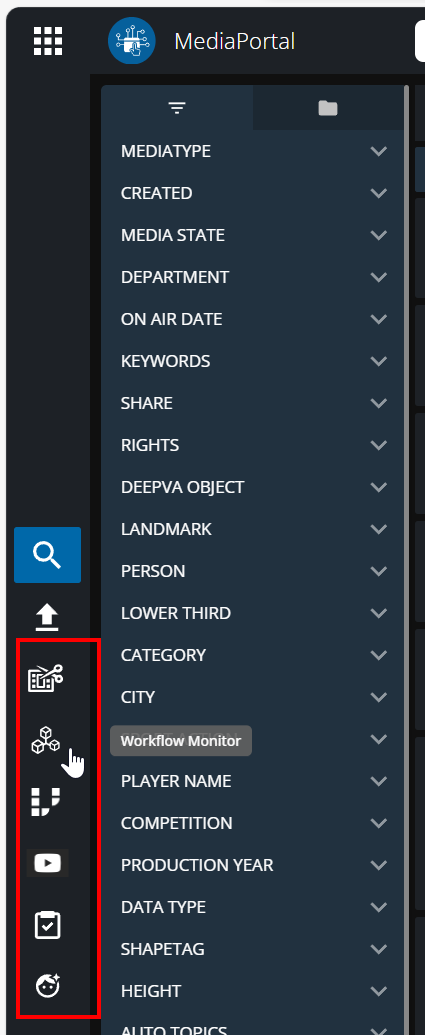 External applications in MediaPortal navigation bar