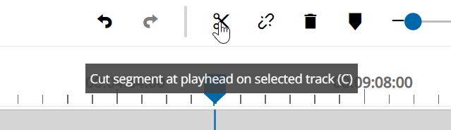 Cut tool option on toolbar