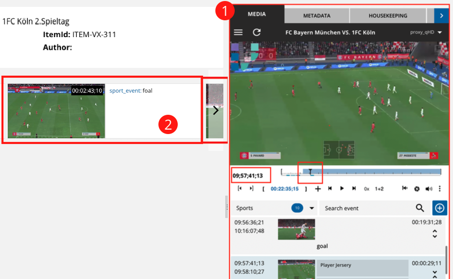Individual positions in an event