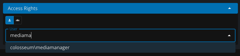 Choose from a Group or a user for upload