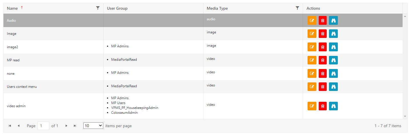 Context menu configurations