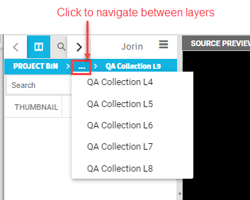 Layer navigation if truncated due to screen size