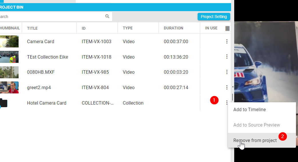 Removing a collection from the bin