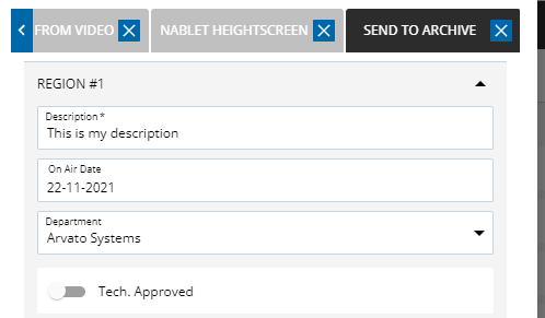 Setting action parameters