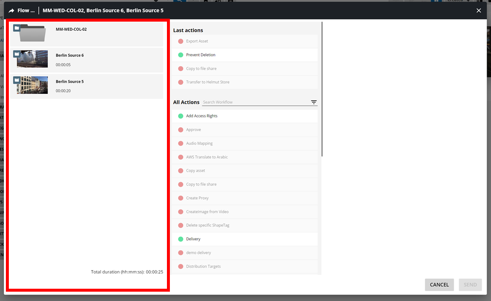 Viewing the selected content