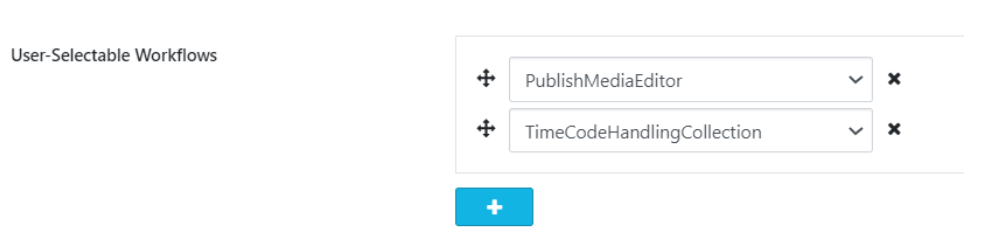 User-selectable workflows