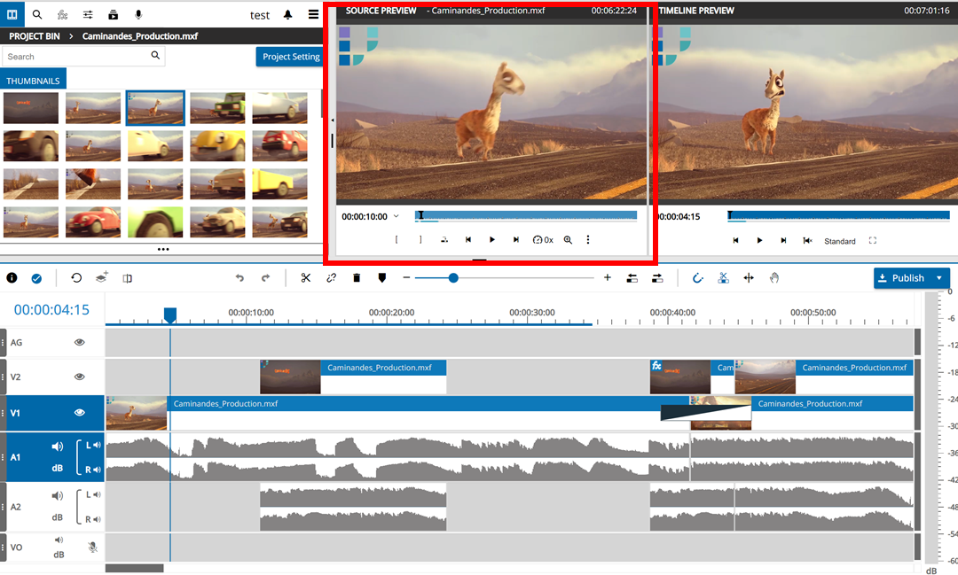 Source player area in interface