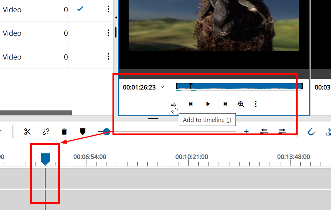Add media via source player option