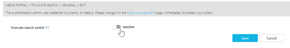 Toggling truncate search option