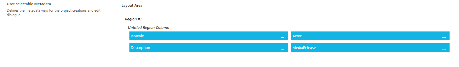Metadata field arrangement