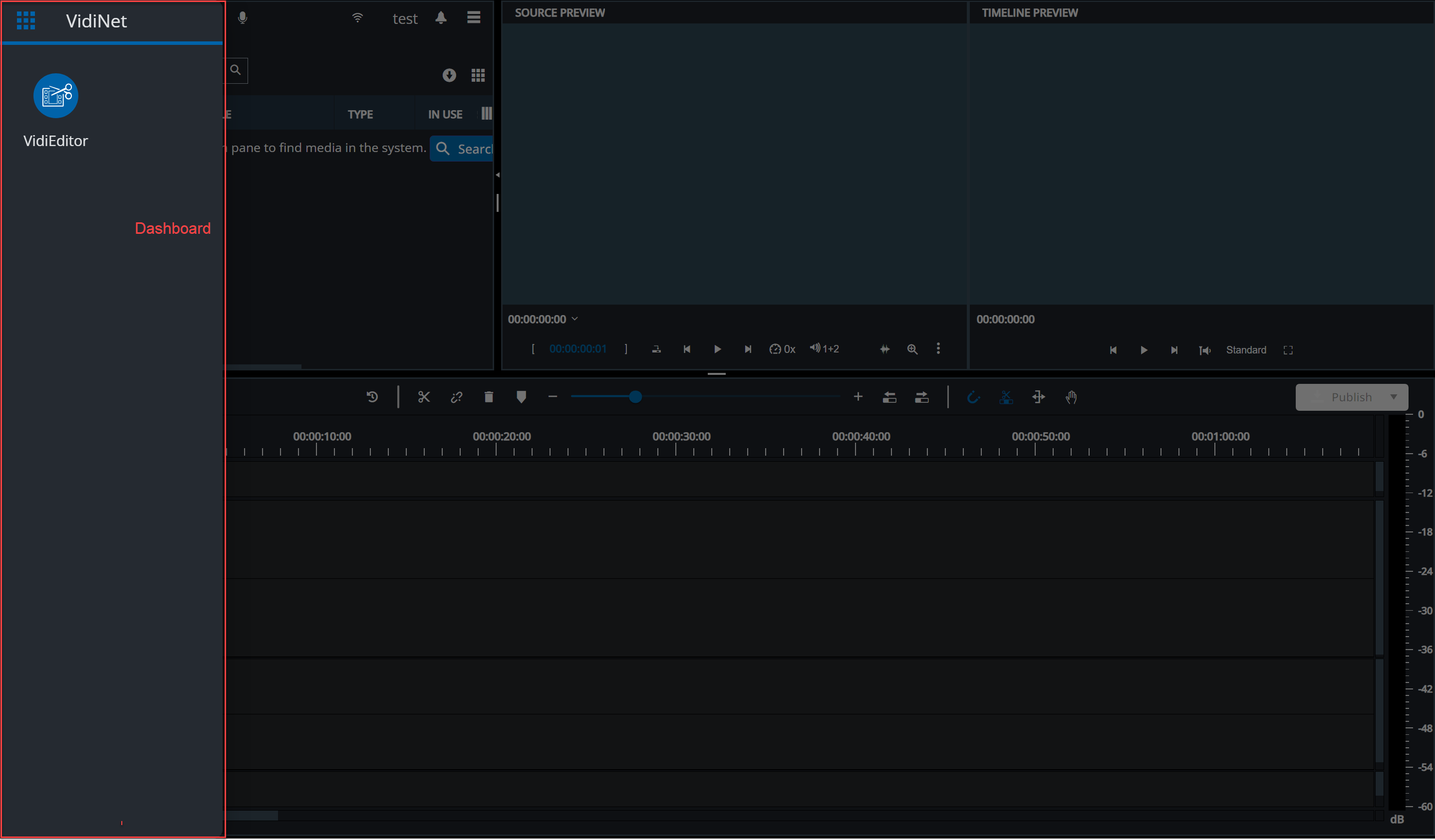Dashboard pop out in VidiEditor