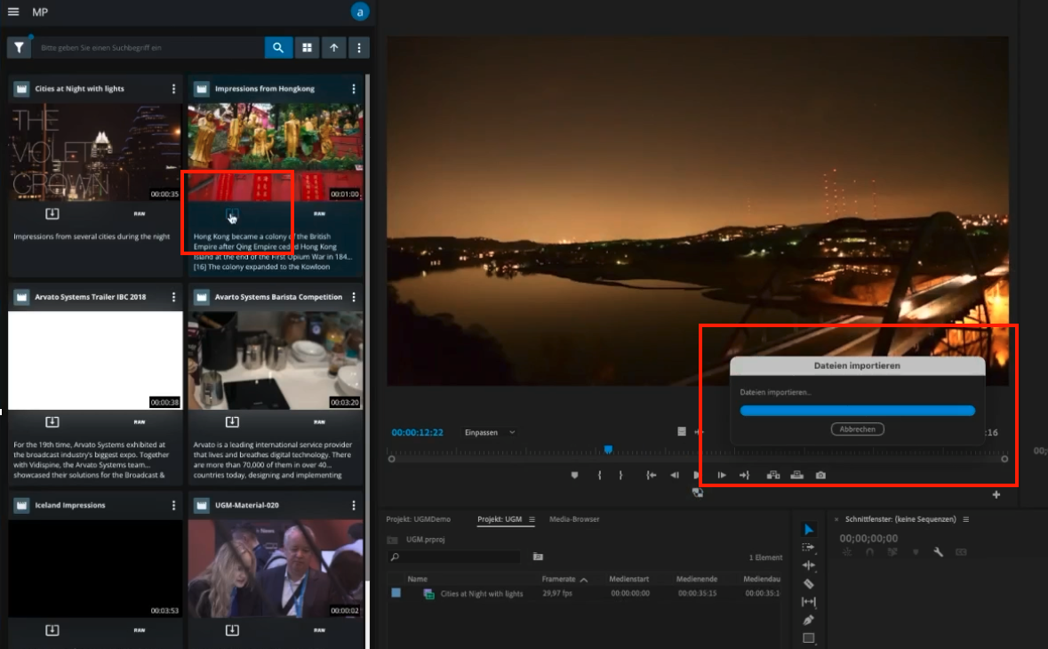 Importing using MP Panel
