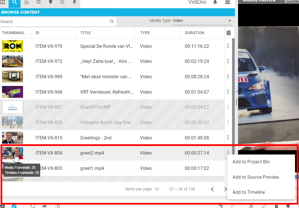 Search results greyed out which are not compatible
