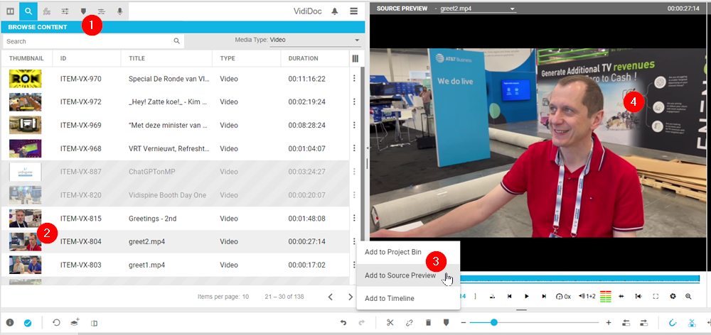 Browsing through content 