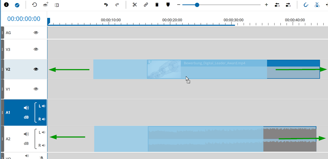 Moving linked segments in the timeline