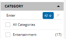 Values indicated next to the filter