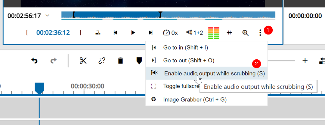 Audio scrubbing