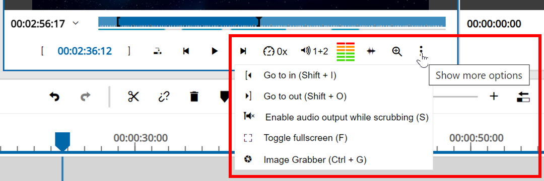 Additional menu options