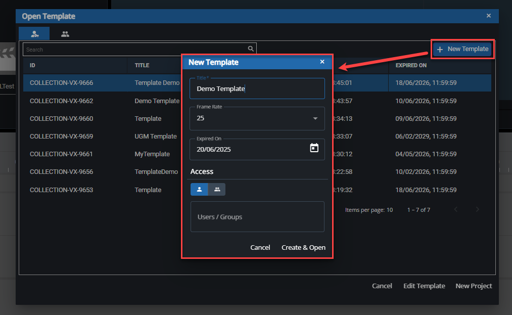Defining a new template