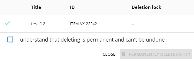 Deletion confirmation request