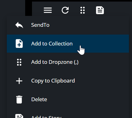 Add to collection option