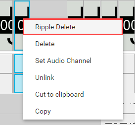 Ripple delete via context menu