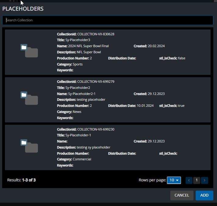 Placeholder assignment dialogue
