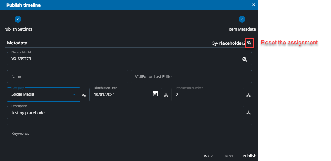 Reset placeholder assignment