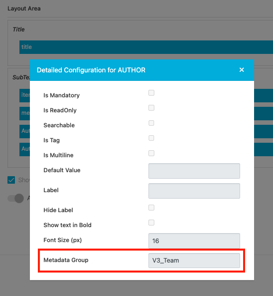 Adding metadata sub groups