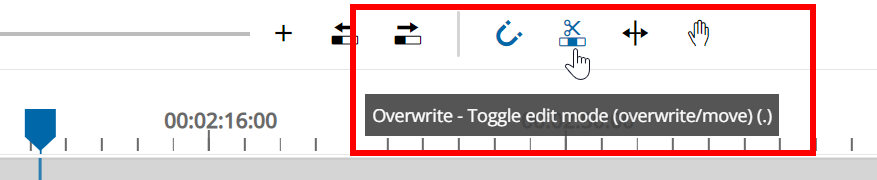 Toggling the overwrite mode