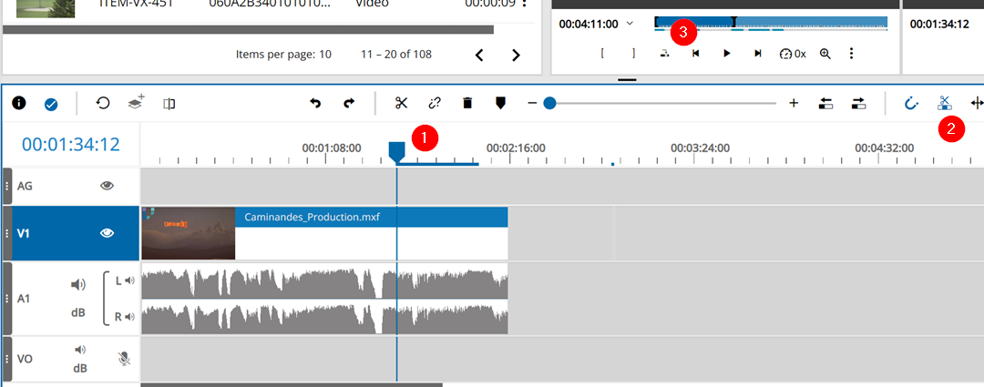 When adding media from the source preview player and playhead position