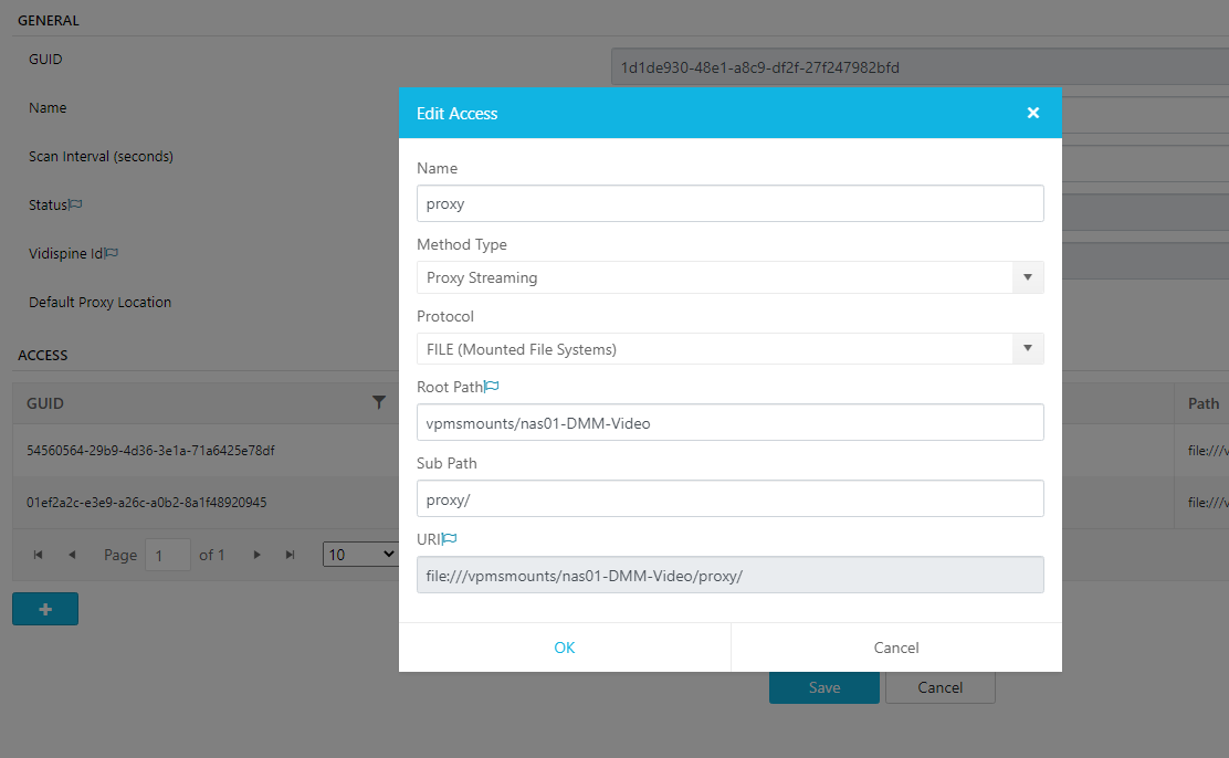 Storage method configuration