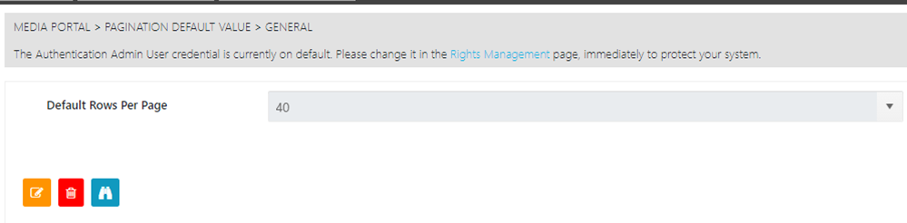 Configuring rows per page