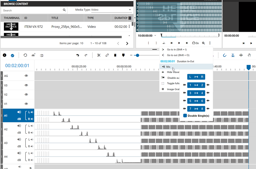 Working with multiple audio channels