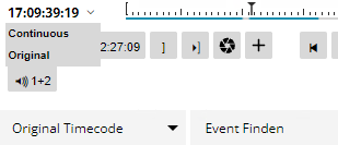 Selecting between original an continuous timecode in the player.