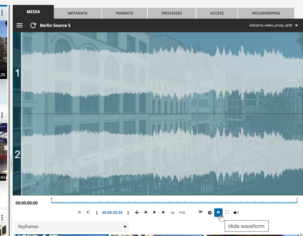 Toggle audio wave forms