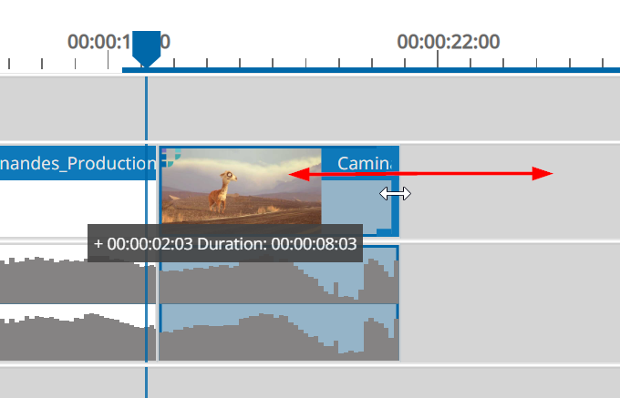 Trim by draggin IN OUT