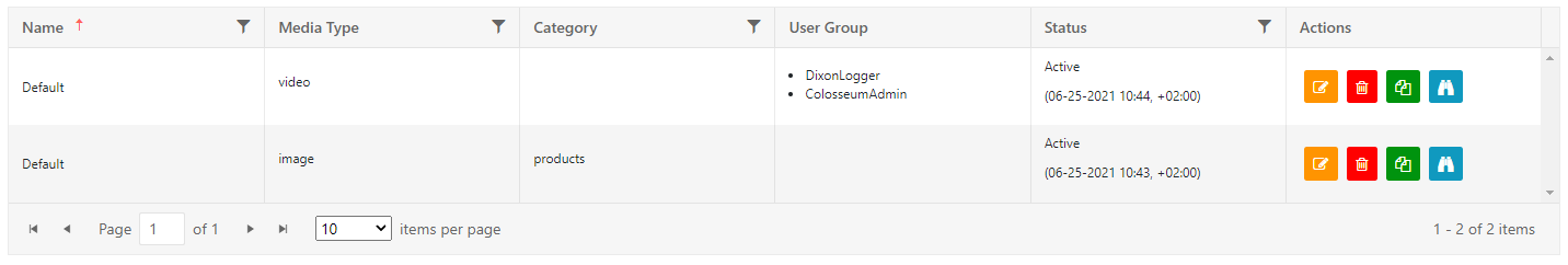 Grid View configurations